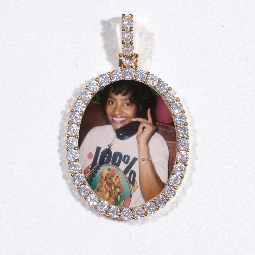 3D Oval Custom Picture Pendant