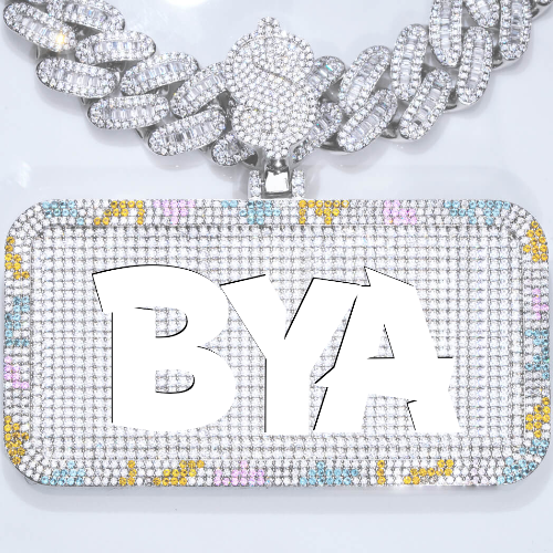 CUSTOM LETTER NECKLACE 3D COLORFUL SQUARE
