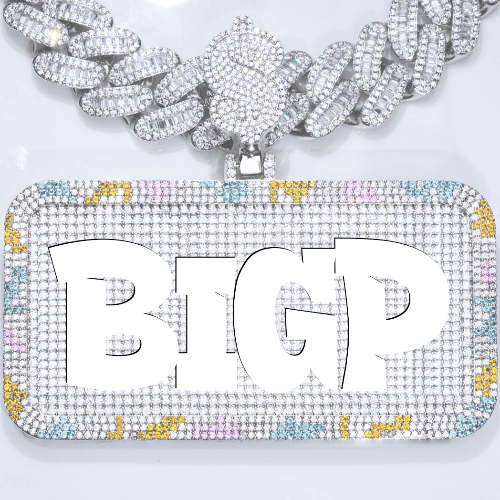 CUSTOM LETTER NECKLACE 3D COLORFUL SQUARE