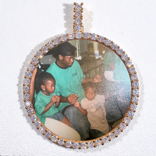 LARGE 3D CIRCLE CUSTOM PICTURE PENDANT