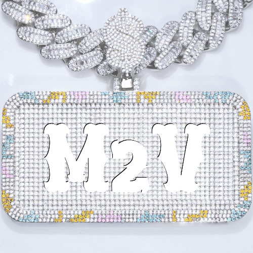 CUSTOM LETTER NECKLACE 3D COLORFUL SQUARE