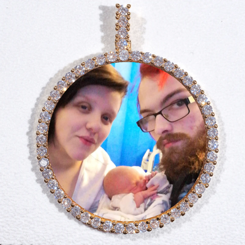 LARGE 3D CIRCLE CUSTOM PICTURE PENDANT