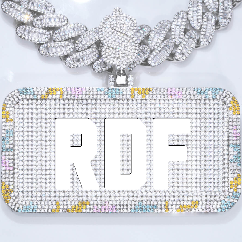 CUSTOM LETTER NECKLACE 3D COLORFUL SQUARE