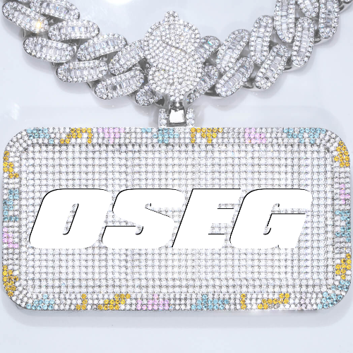 CUSTOM LETTER NECKLACE 3D COLORFUL SQUARE