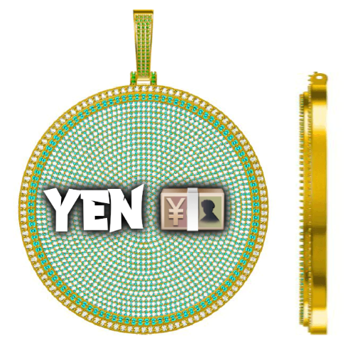 CUSTOM LETTER NECKLACE 3D BIG DISC
