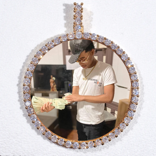 LARGE 3D CIRCLE CUSTOM PICTURE PENDANT
