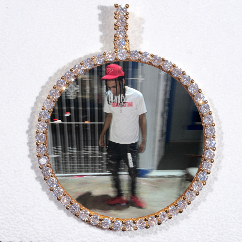 LARGE 3D CIRCLE CUSTOM PICTURE PENDANT