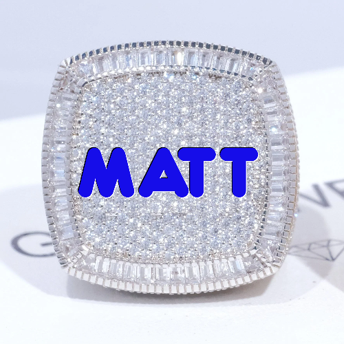 CUSTOM LETTER 3D ICED RING