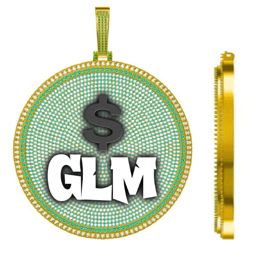 CUSTOM LETTER NECKLACE 3D BIG DISC