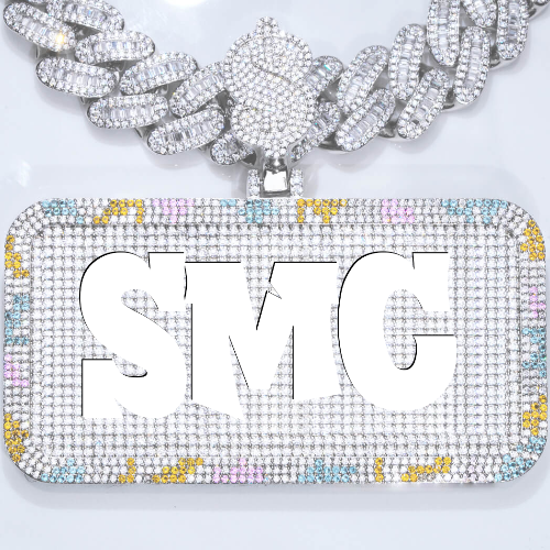 CUSTOM LETTER NECKLACE 3D COLORFUL SQUARE
