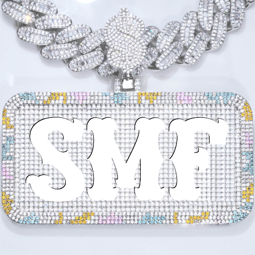 CUSTOM LETTER NECKLACE 3D COLORFUL SQUARE