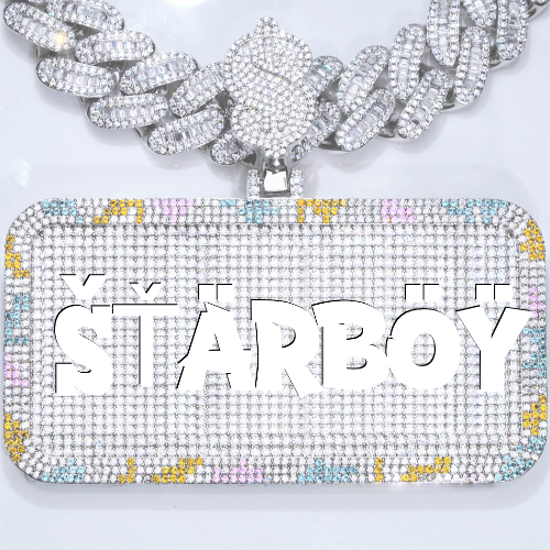CUSTOM LETTER NECKLACE 3D COLORFUL SQUARE