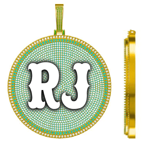 CUSTOM LETTER NECKLACE 3D BIG DISC