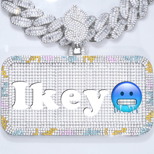 CUSTOM LETTER NECKLACE 3D COLORFUL SQUARE