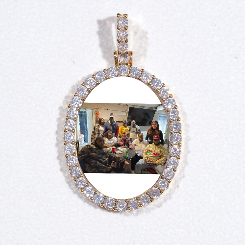 3D Oval Custom Picture Pendant