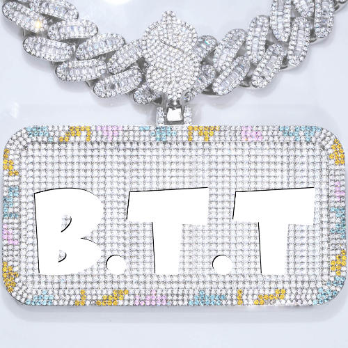 CUSTOM LETTER NECKLACE 3D COLORFUL SQUARE