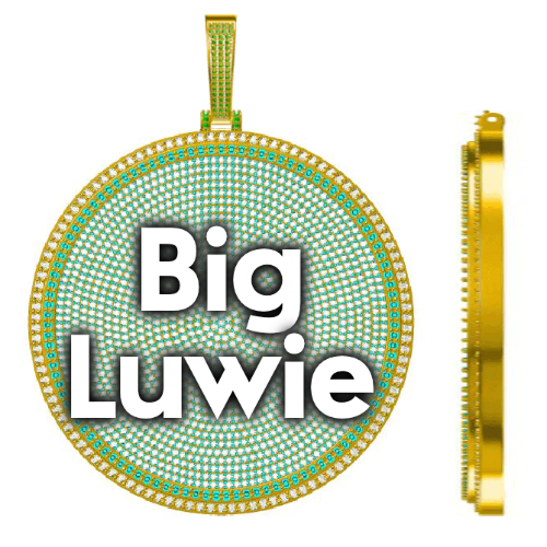 CUSTOM LETTER NECKLACE 3D BIG DISC