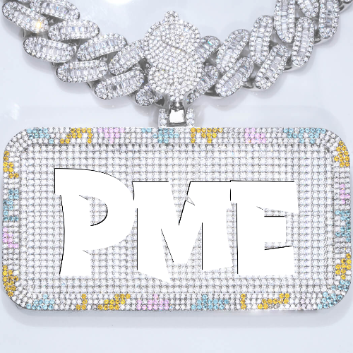 CUSTOM LETTER NECKLACE 3D COLORFUL SQUARE