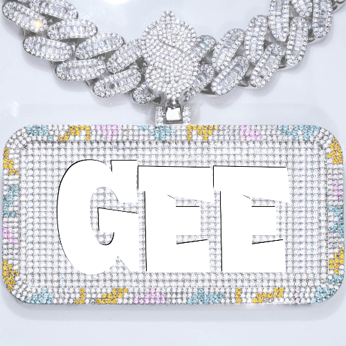 CUSTOM LETTER NECKLACE 3D COLORFUL SQUARE