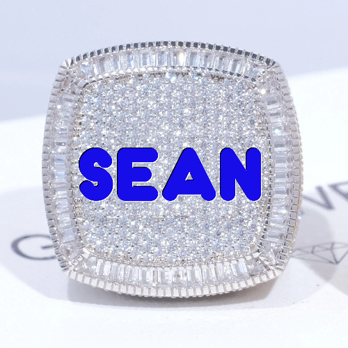CUSTOM LETTER 3D ICED RING