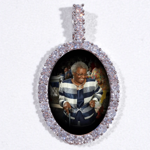 Large 3D Oval Custom Picture Pendant