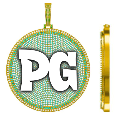 CUSTOM LETTER NECKLACE 3D BIG DISC
