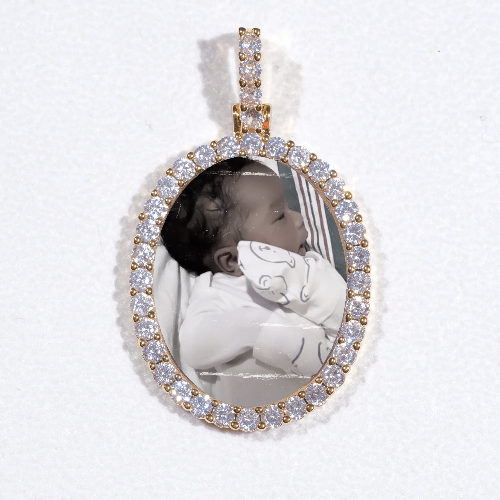 3D Oval Custom Picture Pendant