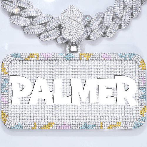CUSTOM LETTER NECKLACE 3D COLORFUL SQUARE