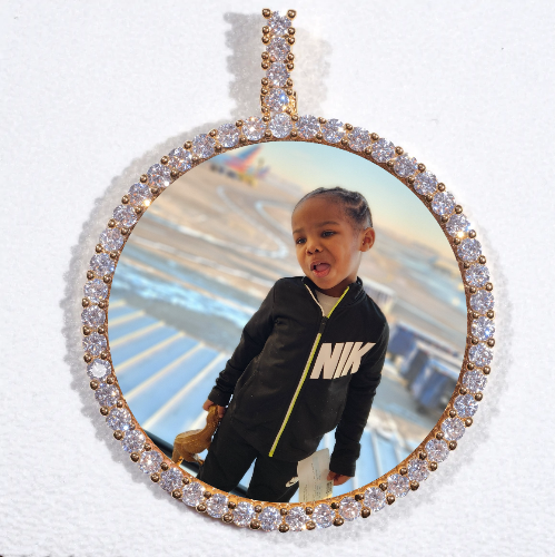 LARGE 3D CIRCLE CUSTOM PICTURE PENDANT