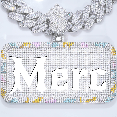 CUSTOM LETTER NECKLACE 3D COLORFUL SQUARE