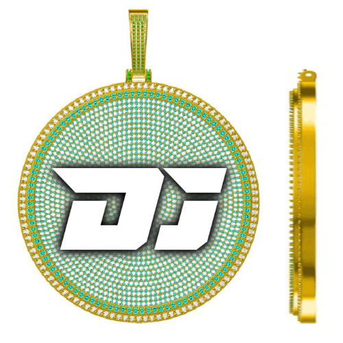 CUSTOM LETTER NECKLACE 3D BIG DISC