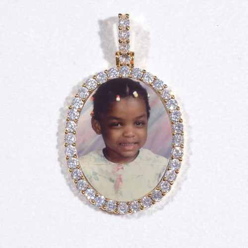 3D Oval Custom Picture Pendant