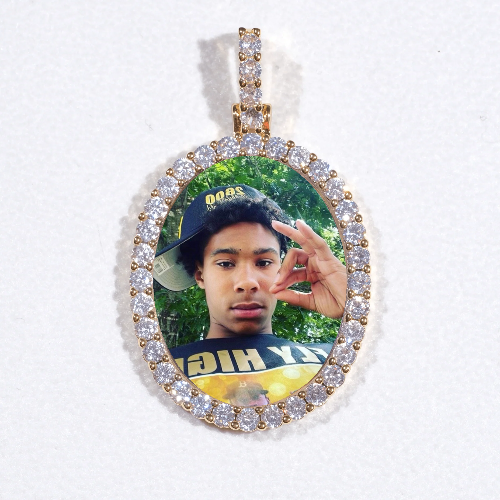 3D Oval Custom Picture Pendant