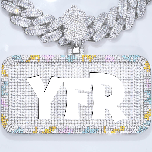 CUSTOM LETTER NECKLACE 3D COLORFUL SQUARE