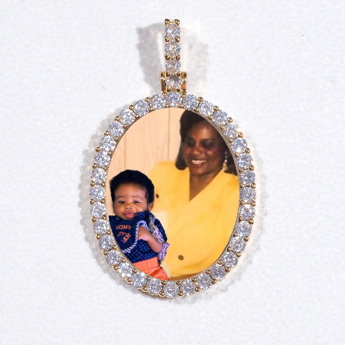 3D Oval Custom Picture Pendant