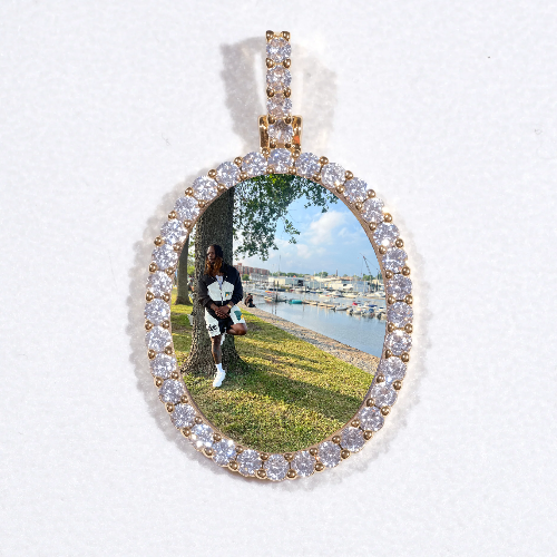 3D Oval Custom Picture Pendant