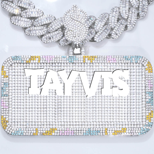 CUSTOM LETTER NECKLACE 3D COLORFUL SQUARE