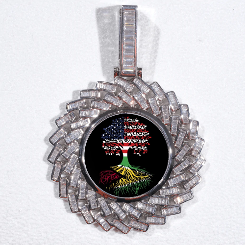 Large 3D Baguette Custom Picture Pendant