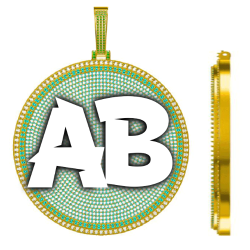 CUSTOM LETTER NECKLACE 3D BIG DISC