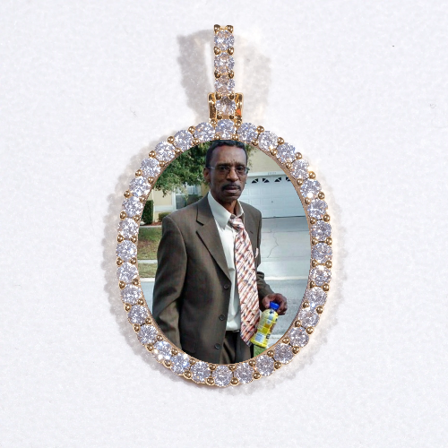 3D Oval Custom Picture Pendant