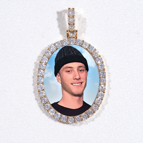 3D Oval Custom Picture Pendant