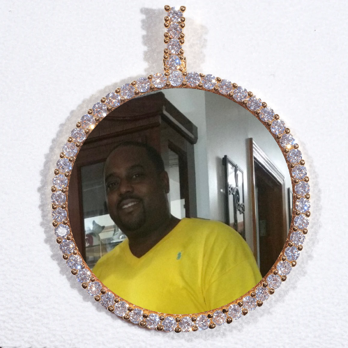 LARGE 3D CIRCLE CUSTOM PICTURE PENDANT