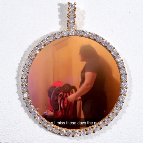 LARGE 3D CIRCLE CUSTOM PICTURE PENDANT