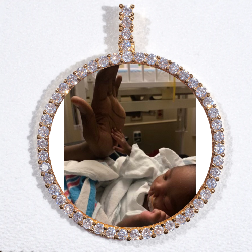 LARGE 3D CIRCLE CUSTOM PICTURE PENDANT
