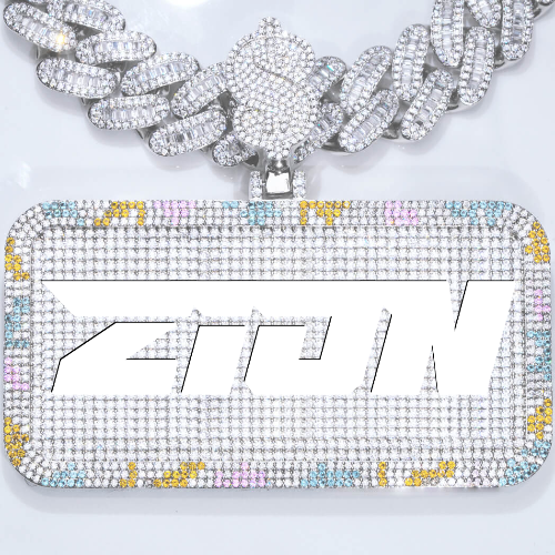 CUSTOM LETTER NECKLACE 3D COLORFUL SQUARE