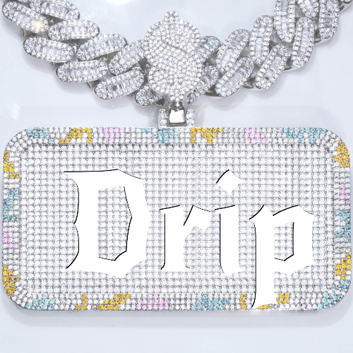 CUSTOM LETTER NECKLACE 3D COLORFUL SQUARE
