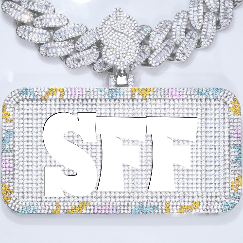 CUSTOM LETTER NECKLACE 3D COLORFUL SQUARE