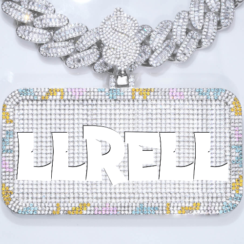 CUSTOM LETTER NECKLACE 3D COLORFUL SQUARE
