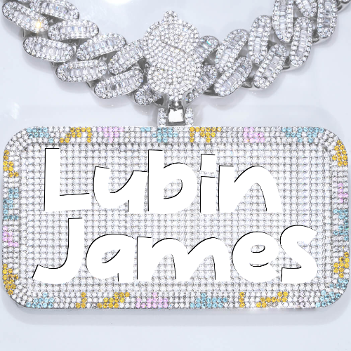 CUSTOM LETTER NECKLACE 3D COLORFUL SQUARE