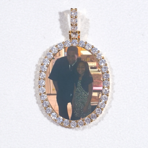 3D Oval Custom Picture Pendant